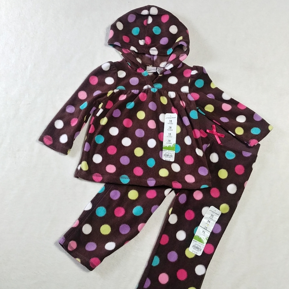 🆕 Jumping bean fleece polka dot pants & hoodie